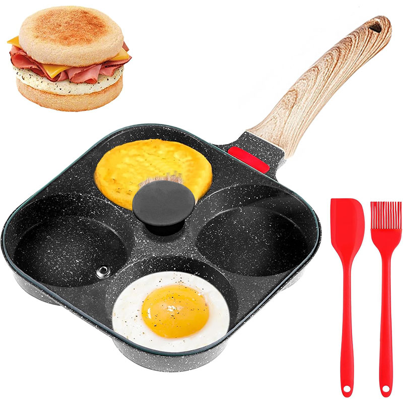 Egg Waffle Pan - Deepened Egg Frying Pan with Lid