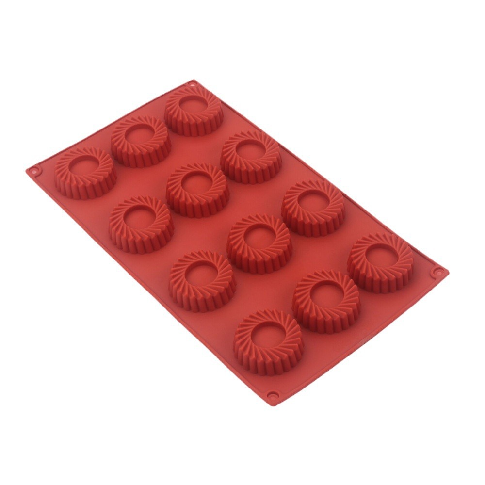 12 Holes Circular Vortex Shape - Donut Mold Silicone 评论和价格