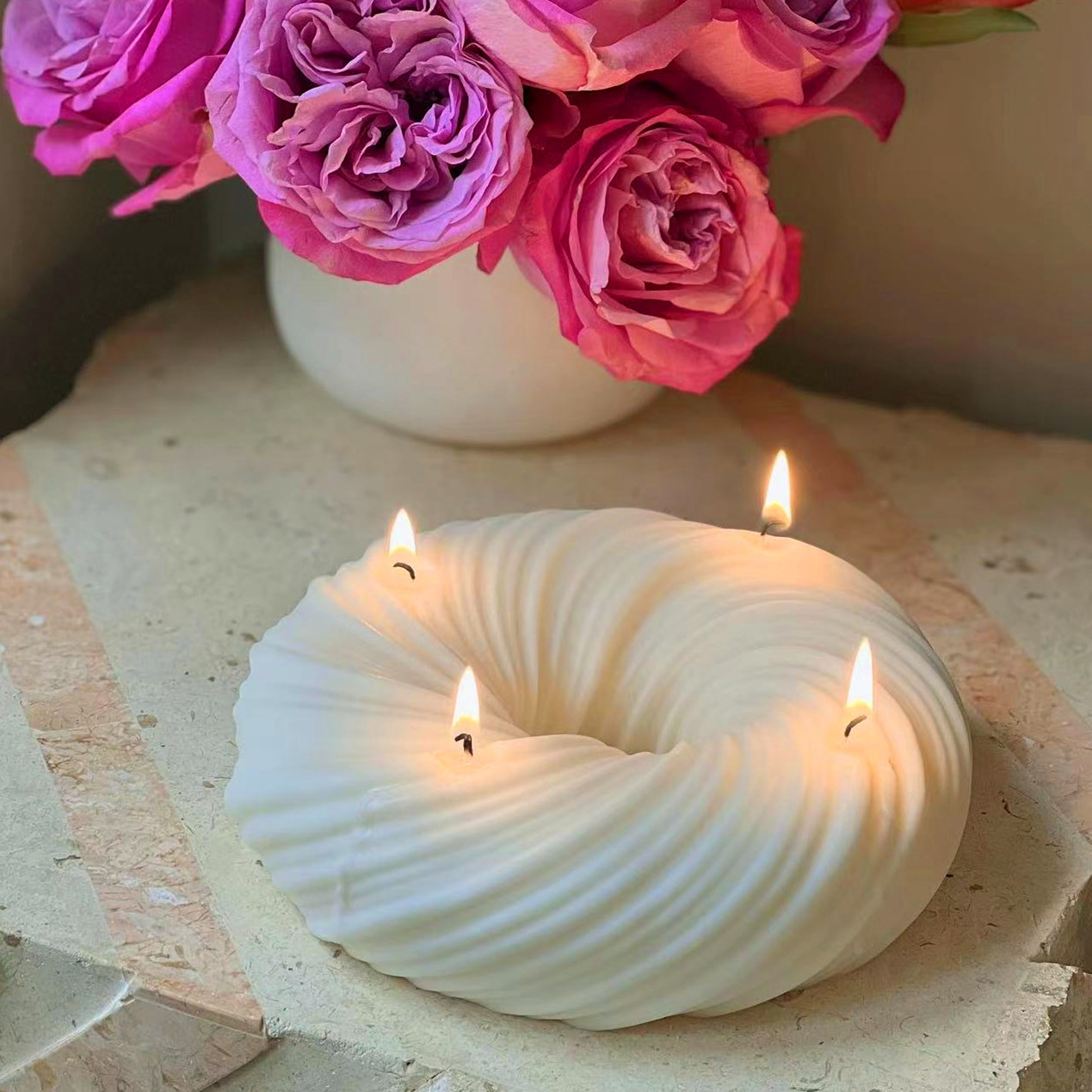 Big Donut shape Silicone Candl - Donut Mold Silicone 评论和价格