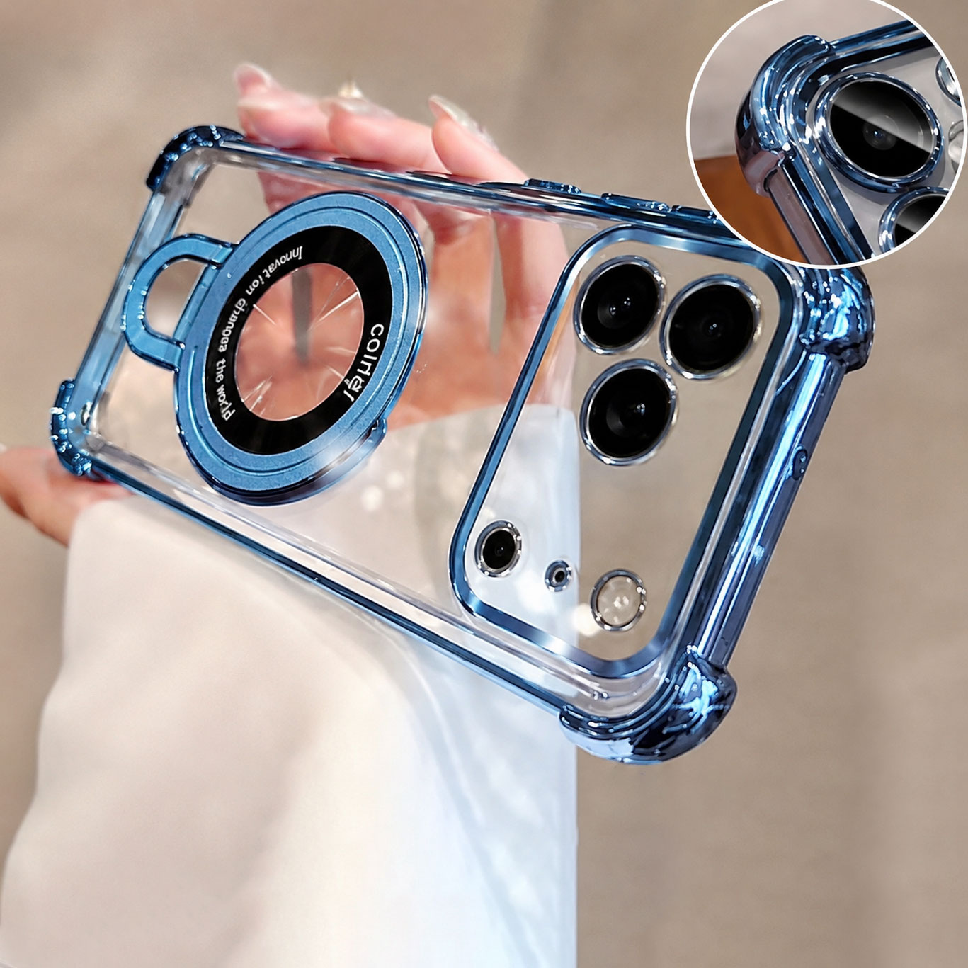 Luxury Clear  Plating Phone Ca - Taco Stand Holder 评论和价格