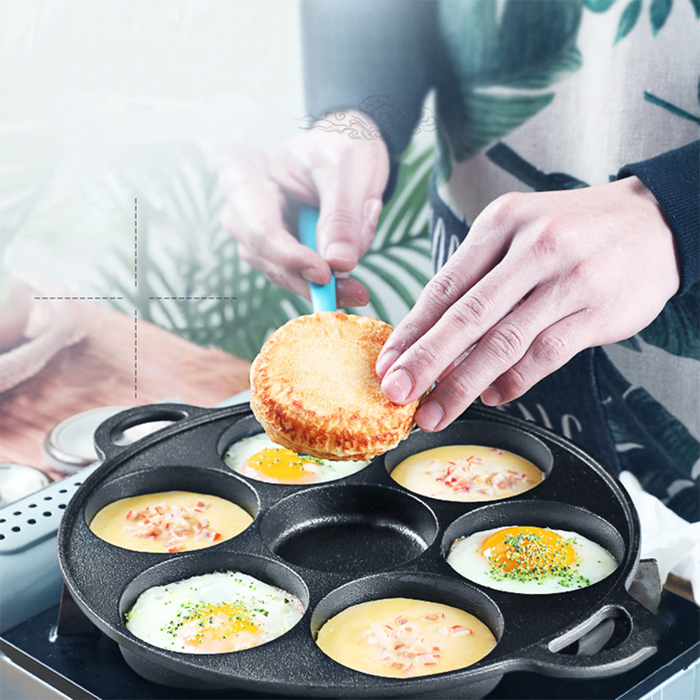 7 Hole Frying Pot Cast Iron No - Egg Waffle Pan 评论和价格