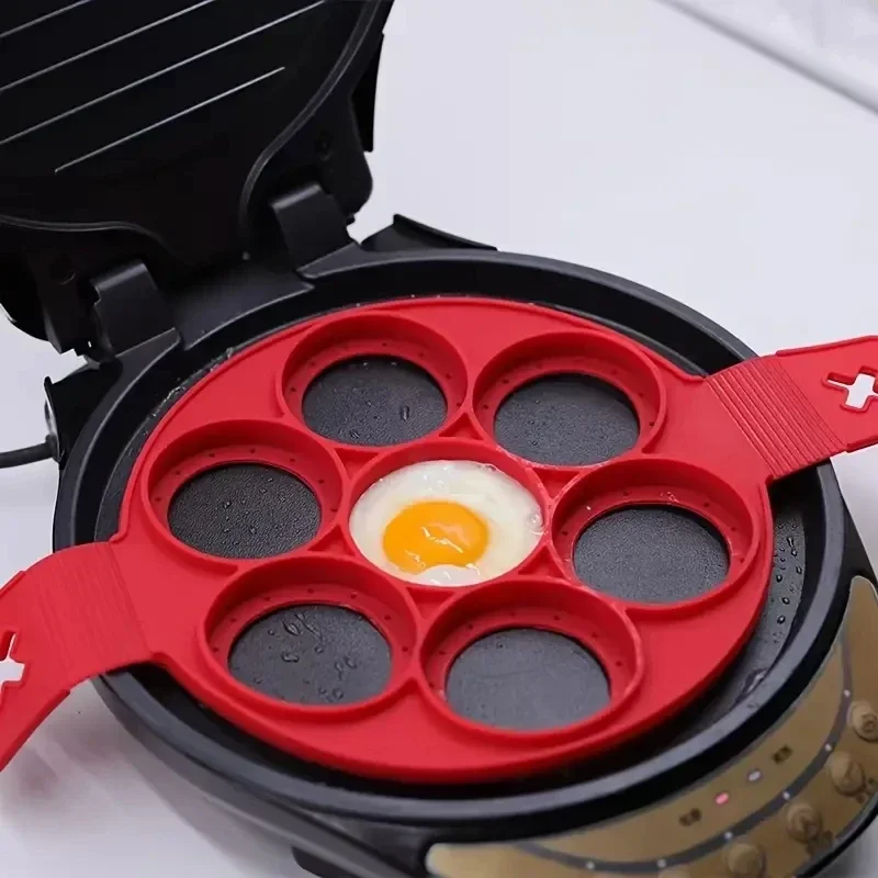 Silicone 7-hole Circular Fryin - Egg Waffle Pan 评论和价格